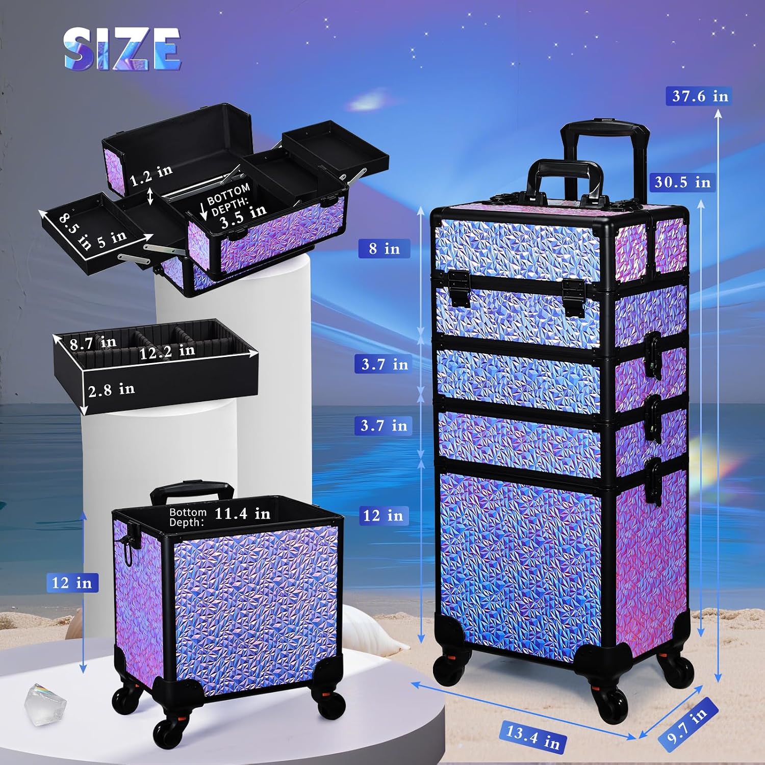 Valigia Trucco con Ruote, Gran - Beauty Makeup Vanity Set recensione e prezzo